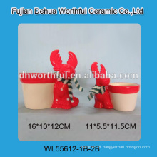 Red reindeer shaped ceramic flower pot in high quality